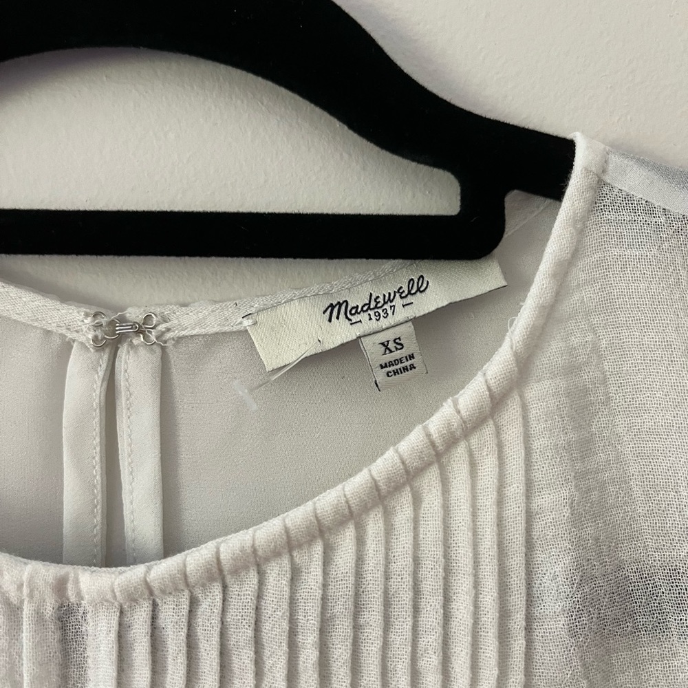 Madewell Sheer White Long Tank Top